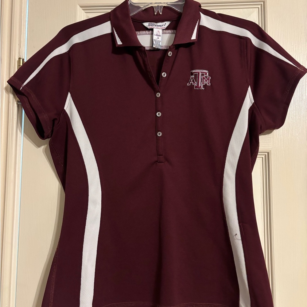 Maroon Polo Shirt with White Accents